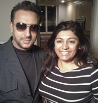 Jyoti with India's Bollywood Star Gulshan Grover